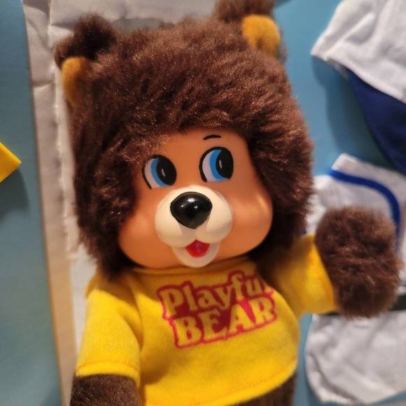 VTG Rare Playskool 1979 'Playful Bear' w/ Clothes Set Plush Plastic Face✨️NEW - Picture 3 of 16